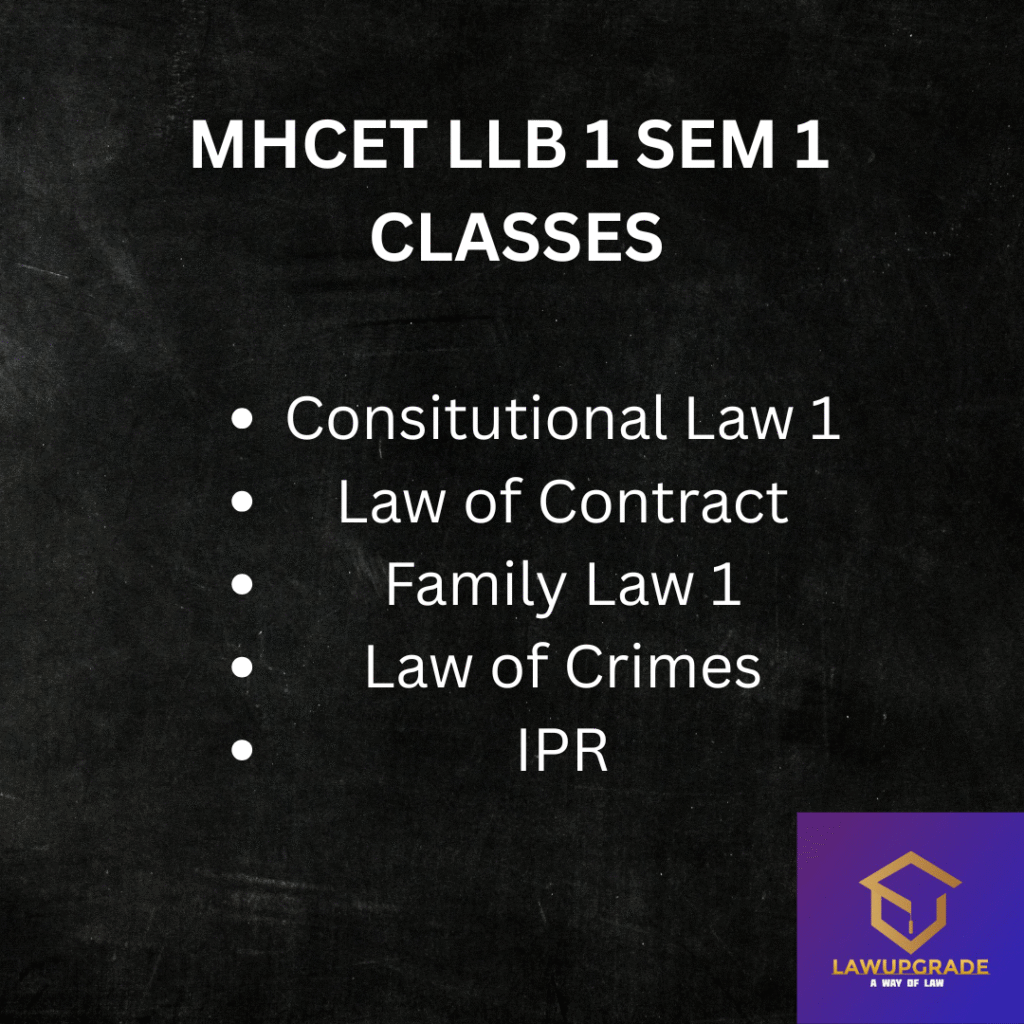 MHCET LLB 1 SEMESTER 1 CLASSES ANNOUNCEMENT